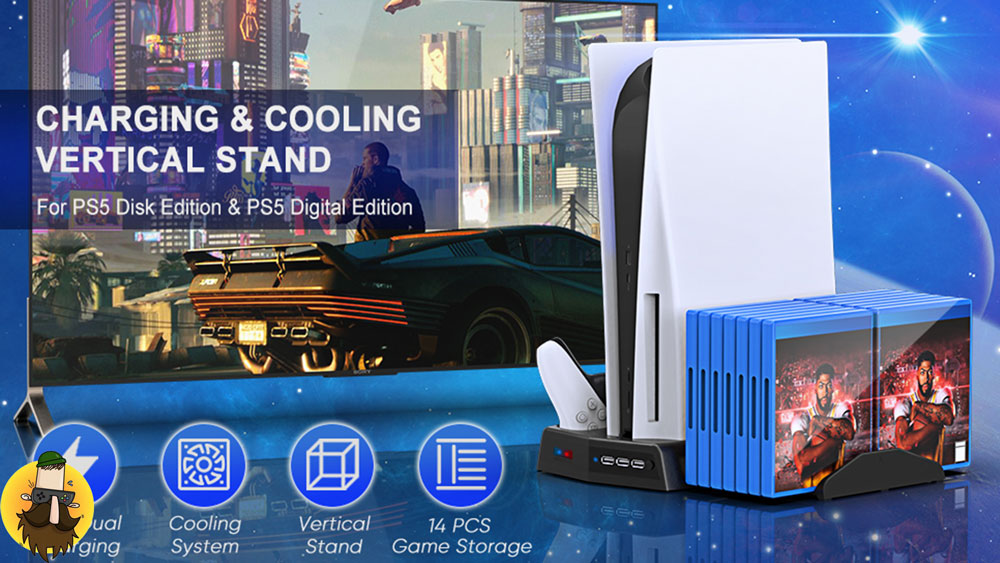 پایه خنک کننده charging stand with cooling fan برای ps5